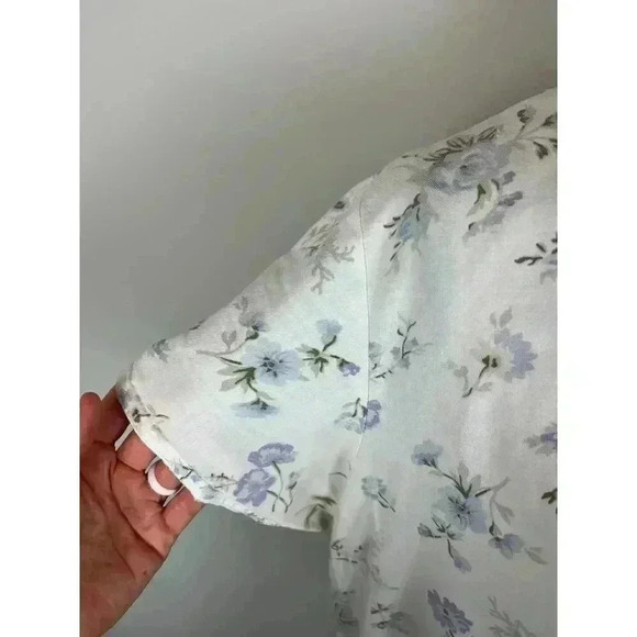 Vtg Laura Ashley Babydoll Ruffle Nightgown Floral Short Sleeve 100% Cotton L - Picture 3 of 15